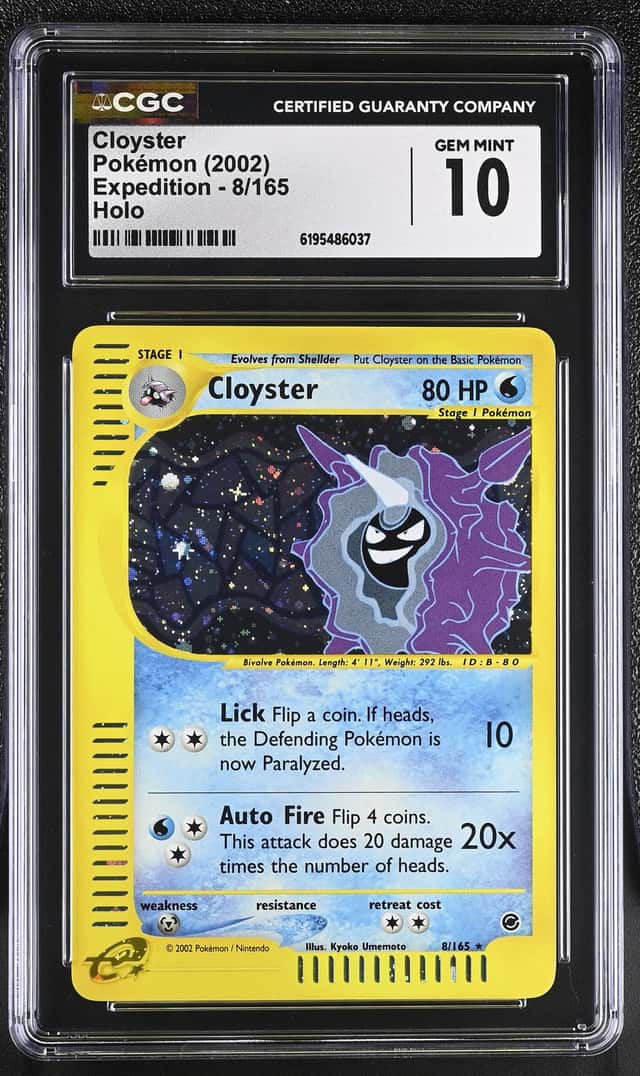 Pokémon Cloyster 2002 Expedition 8/165 Holo CGC 10