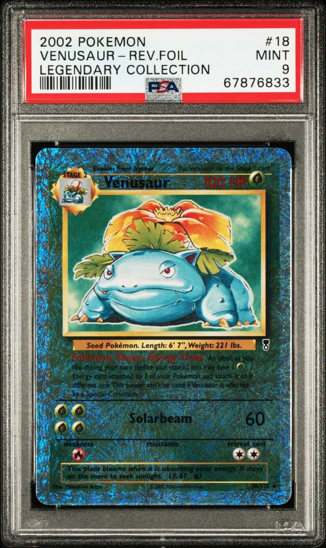 2002 POKEMON VENUSAUR-REV.FOIL LEGENDARY COLLECTION #18 PSA 9