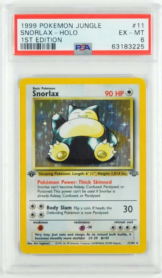 1999 Pokemon Jungle Snorlax - Holo 1st Edition #11 PSA EX-MT 6 C6221