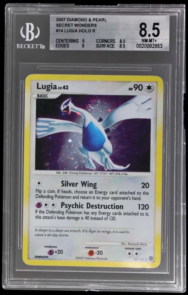 2007 Pokemon Diamond and Pearl Secret Wonders Holo Lugia #14