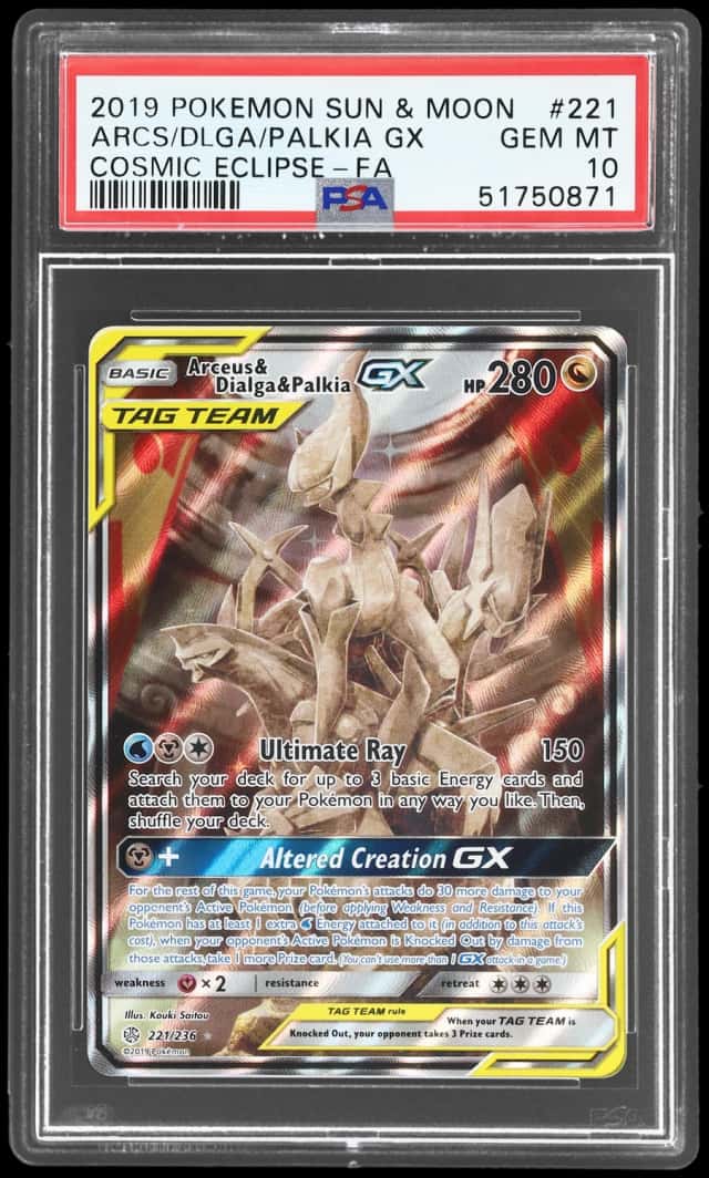 2019 Pokemon Sun and Moon Cosmic Eclipse Arceus/Dialga/Palkia Gx #221