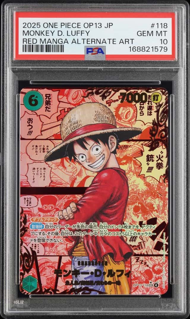 2025 One Piece Carrying On His Will Japanese Red Manga Alternate Art Monkey D. Luffy #OP13-118