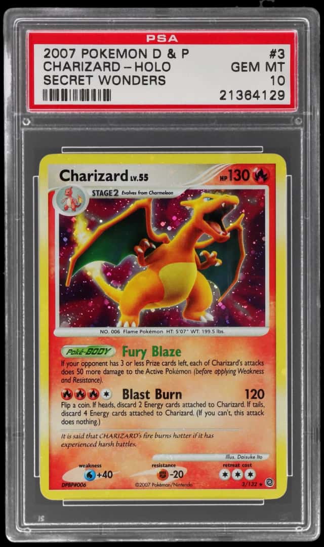 2007 Pokemon Diamond and Pearl Secret Wonders Holo Charizard #3