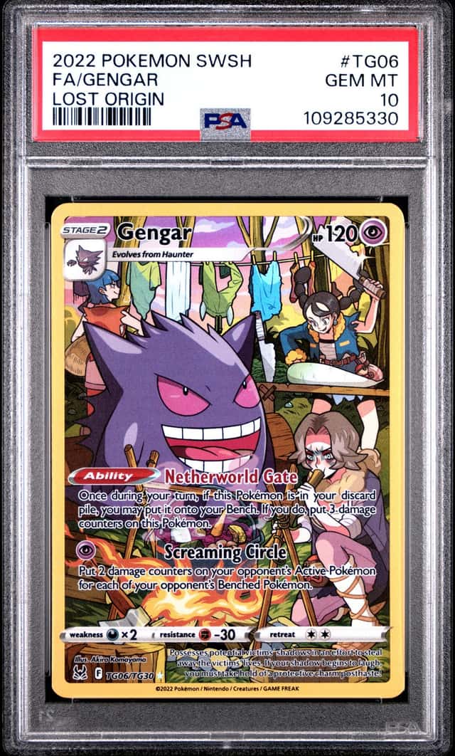 2022 POKEMON SWORD & SHIELD LOST ORIGIN #TG06 FULL ART/GENGAR PSA 10