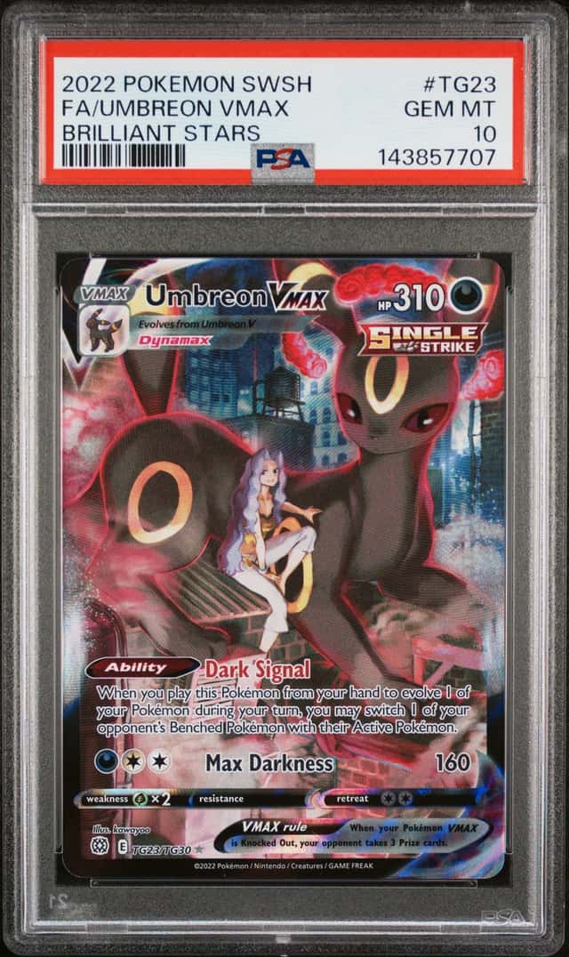 UMBREON VMAX 2022 POKEMON BRILLIANT STARS TG23/TG30 FULL ART PSA 10 Q3963-7