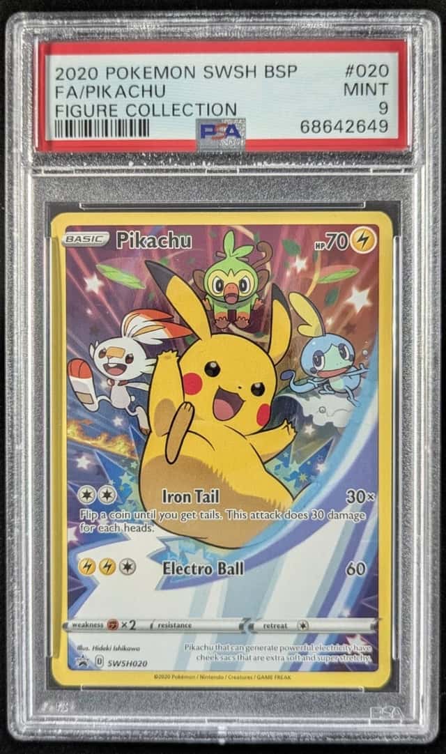 2020 Pokemon PIKACHU #SWSH020 Black Star Promo Figure Collection EN PSA 9 (B)