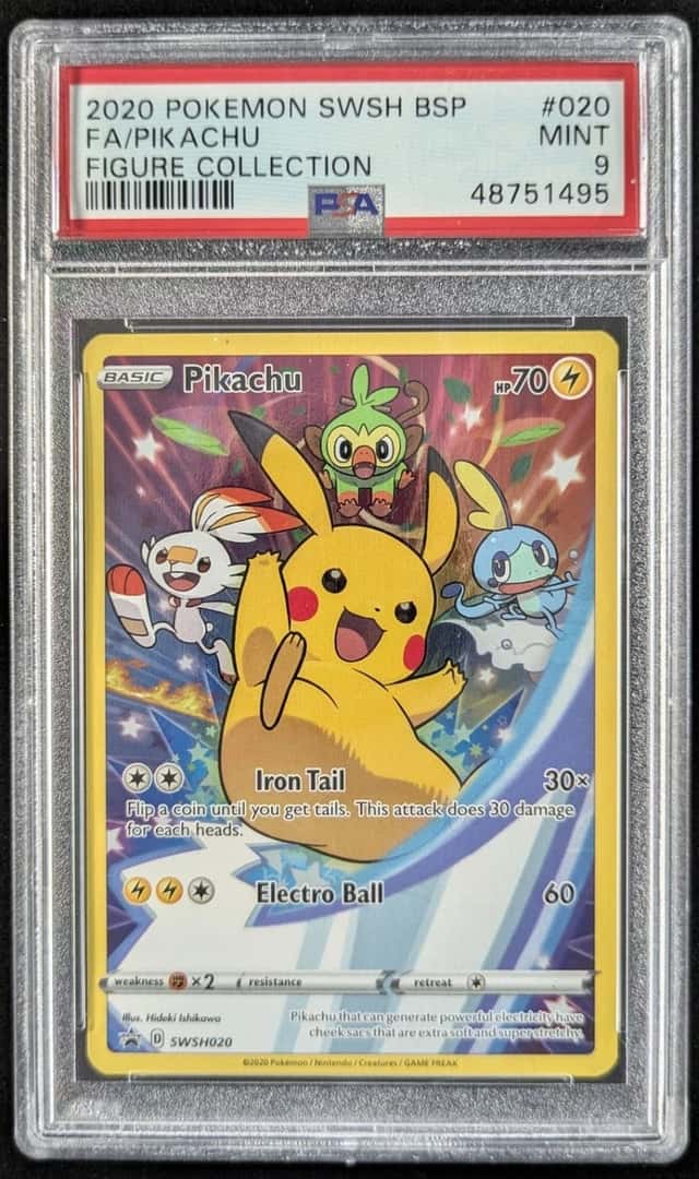2020 Pokemon PIKACHU #SWSH020 Black Star Promo Figure Collection English PSA 9