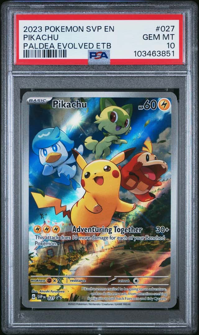 PIKACHU 2023 POKEMON SVP EN PALDEA EVOLVED ETB #027 PSA 10 GEM MINT