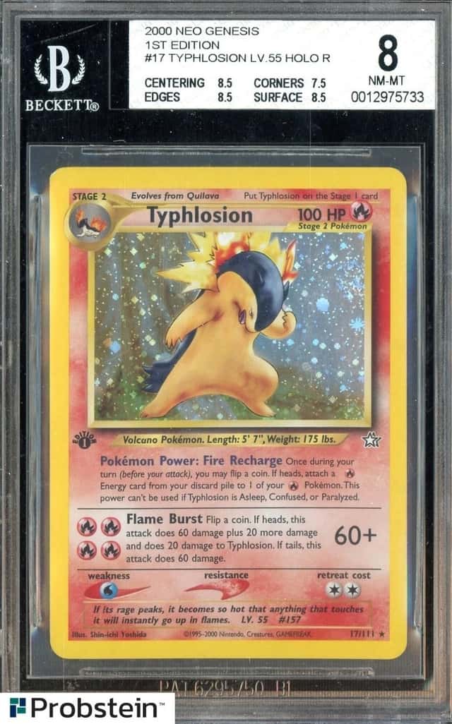 2000 Pokemon Neo Genesis 1st Edition #17 Thphlosion LV.55 Holo BGS 8 NM-MT