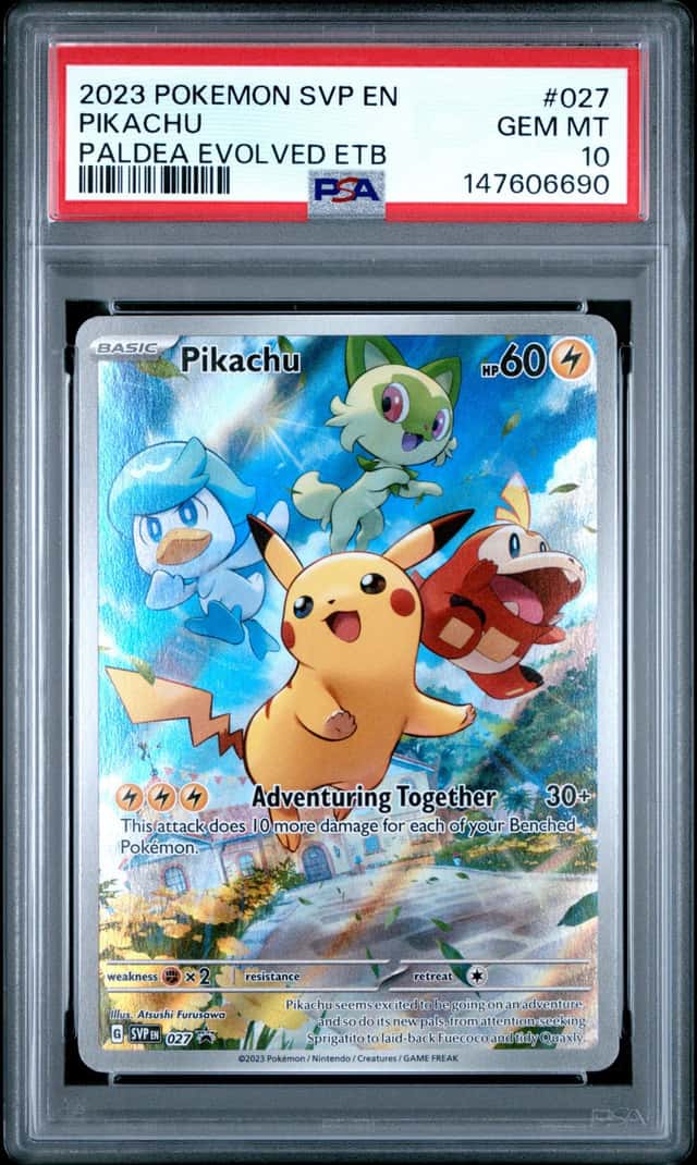 PIKACHU 2023 POKEMON SVP EN PALDEA EVOLVED ETB #027 BSP PSA 10 Q3963-7