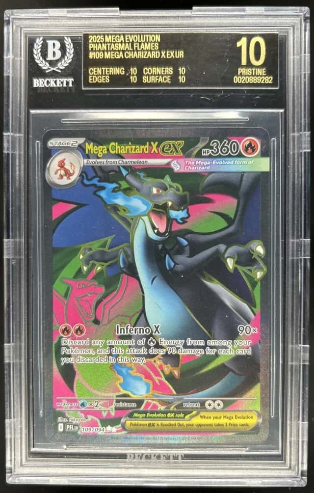 2025 Pokemon PFL Mega Charizard X ex Ultra Rare #109/094 BGS 10 Black Label
