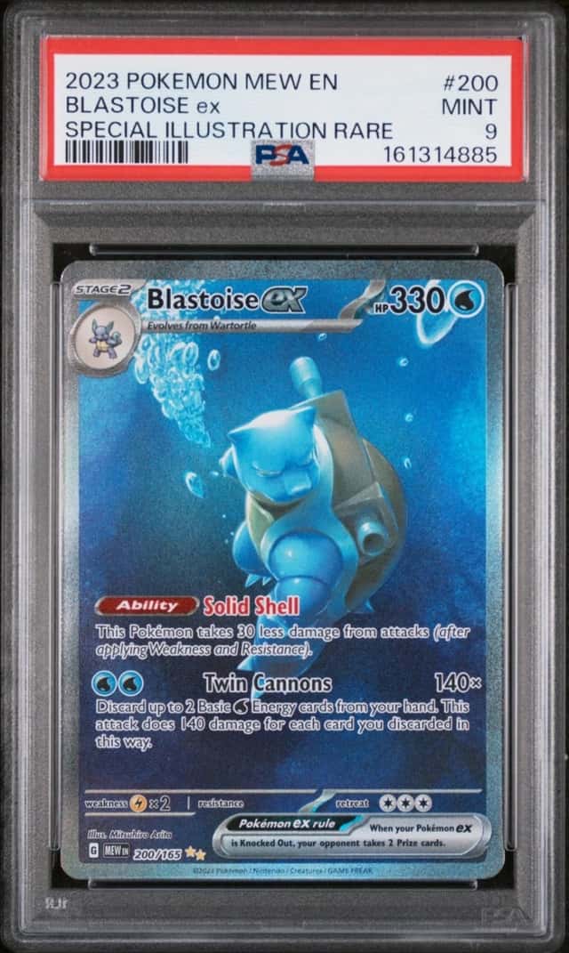 2023 POKEMON MEW EN-151 SPECIAL ILLUSTRATION RARE #200 BLASTOISE EX PSA 9