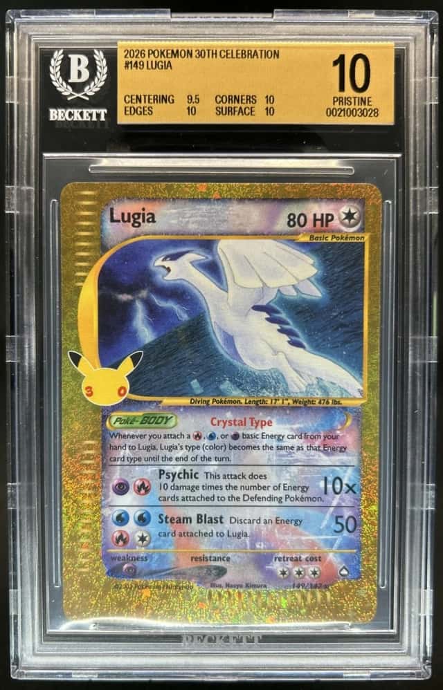 2026 Pokemon 30th Celebration Lugia Classic [Aquapolis] Rare #149/147 BGS 10