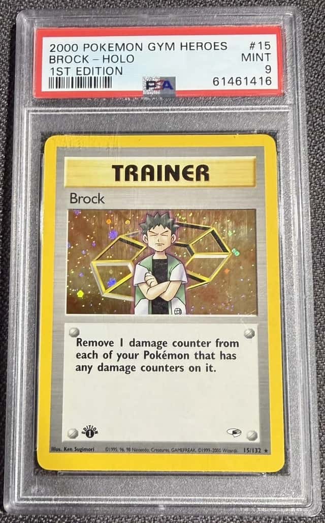 2000 Pokemon Brock Holo Gym Heroes 15/132 1st Edition PSA 9 Mint