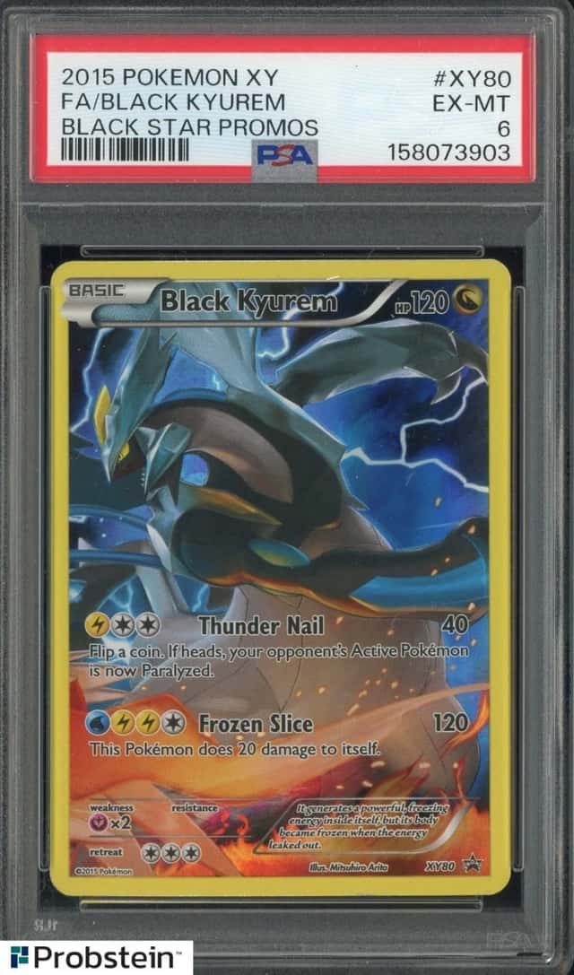 2015 POKEMON XY BLACK STAR PROMOS #XY80 FA/BLACK KYUREM PSA 6
