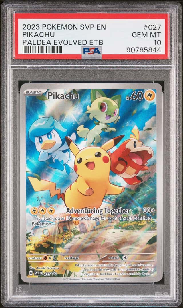 PSA 10 PIKACHU #027 BLACK STAR PROMO 2023 POKEMON SVP EN-SV Paldea Evolved