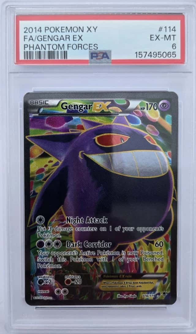 Pokemon 2014 XY Phantom Forces Gengar EX 114/119 Full Art Holo PSA 6