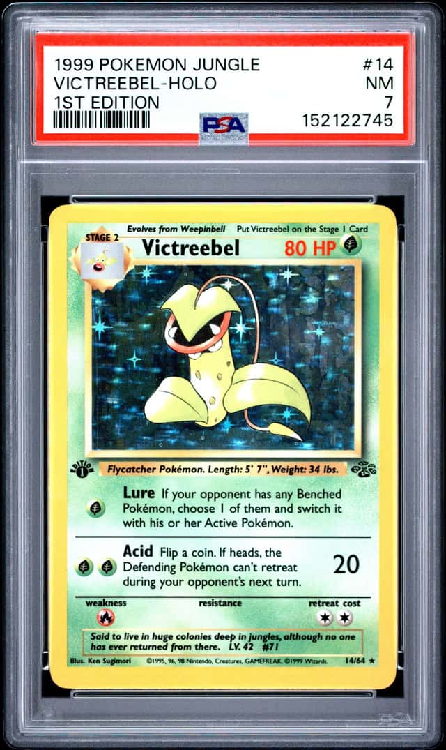 Pokemon Victreebel holo jungle 14/64 1st edition. PSA 7 Near Mint. Recent Cert #