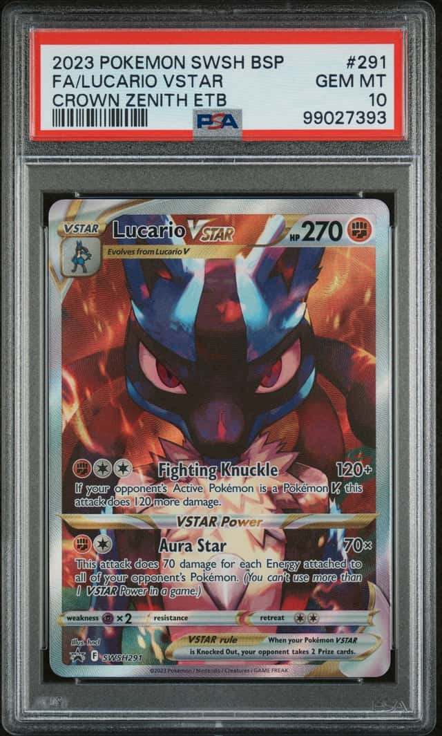 Pokemon Crown Zenith Promo Lucario VSTAR SWSH291 PSA 10