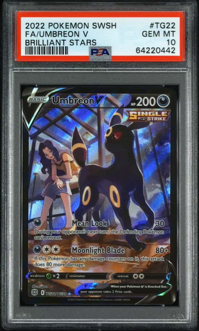 POKEMON FA/UMBREON V 2022 SWORD & SHIELD BRILLIANT STARS #TG22 PSA 10