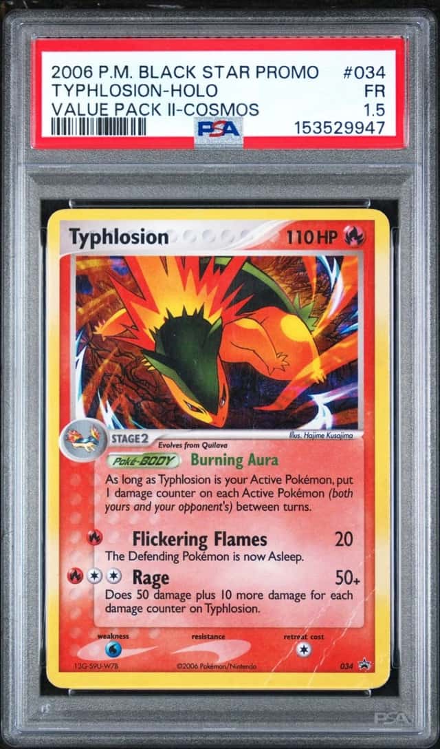 2006 POKEMON BLACK STAR PROMOS VALUE PACK II #034 TYPHLOSION-COSMOS HOLO PSA 1.5