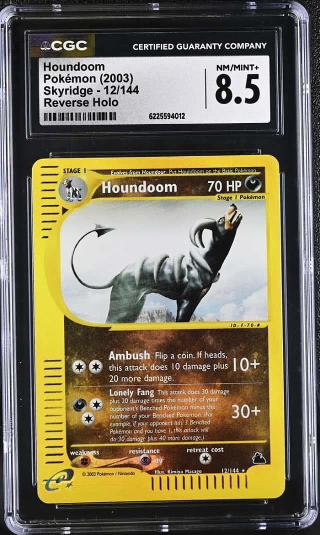 2003 Pokémon Houndoom Reverse Holo Skyridge 12/144 CGC 8.5