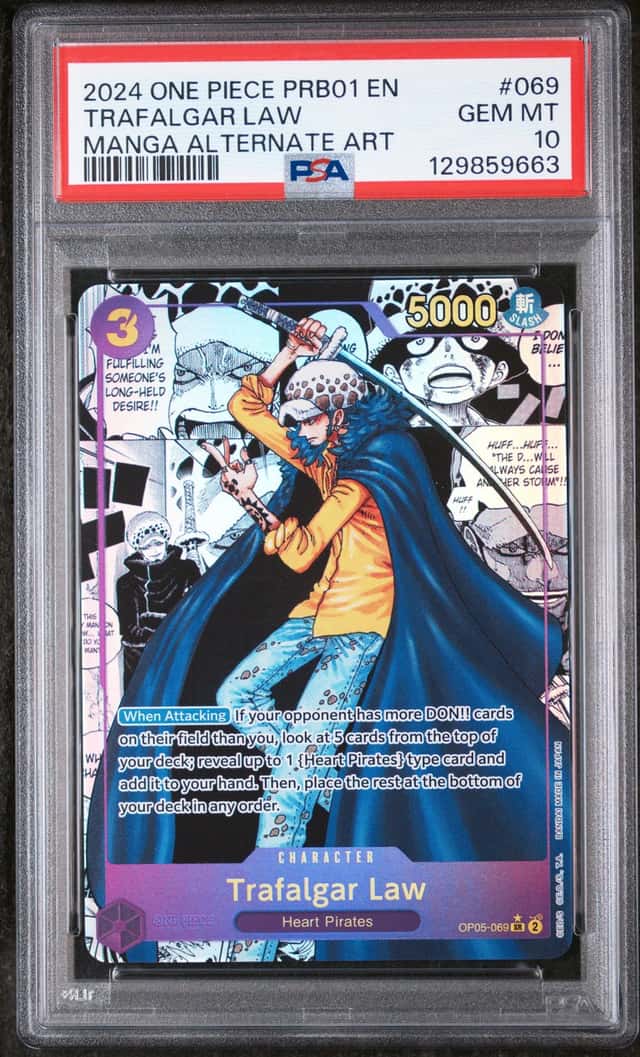 2024 One Piece PRB-01 EN Manga Alternate Art #069 Trafalgar Law PSA 10 GEM MINT