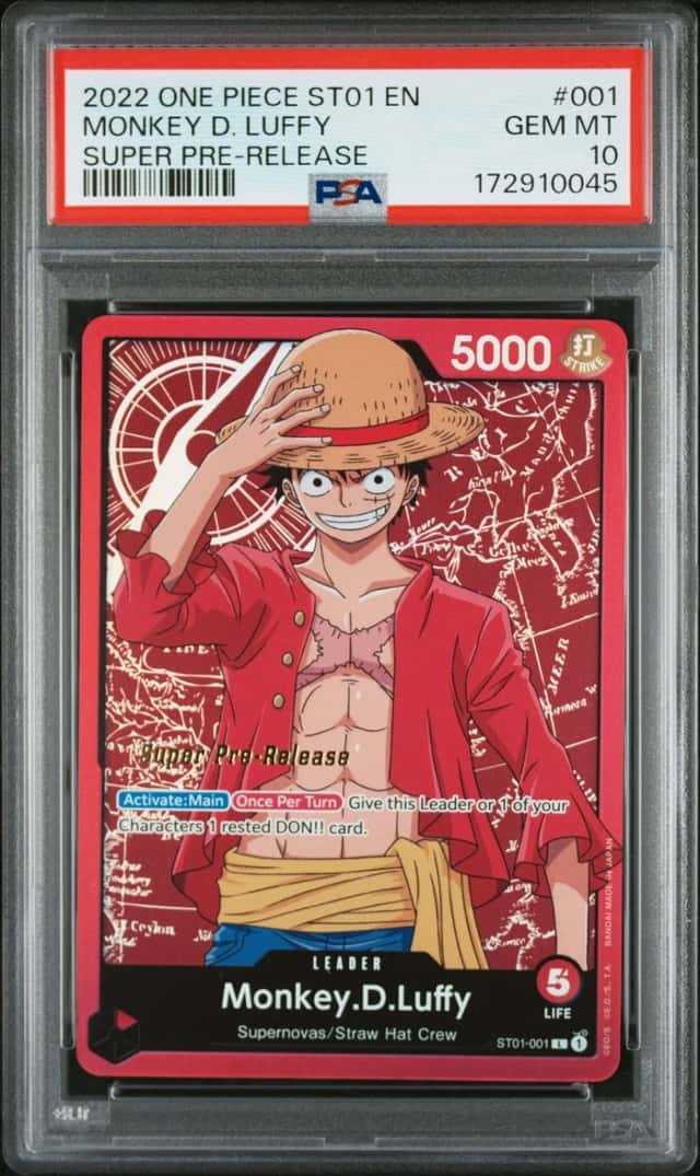 2022 ONE PIECE STARTER DECK ST01-STRAW HAT CREW #001 MONKEY D. LUFFY PSA 10