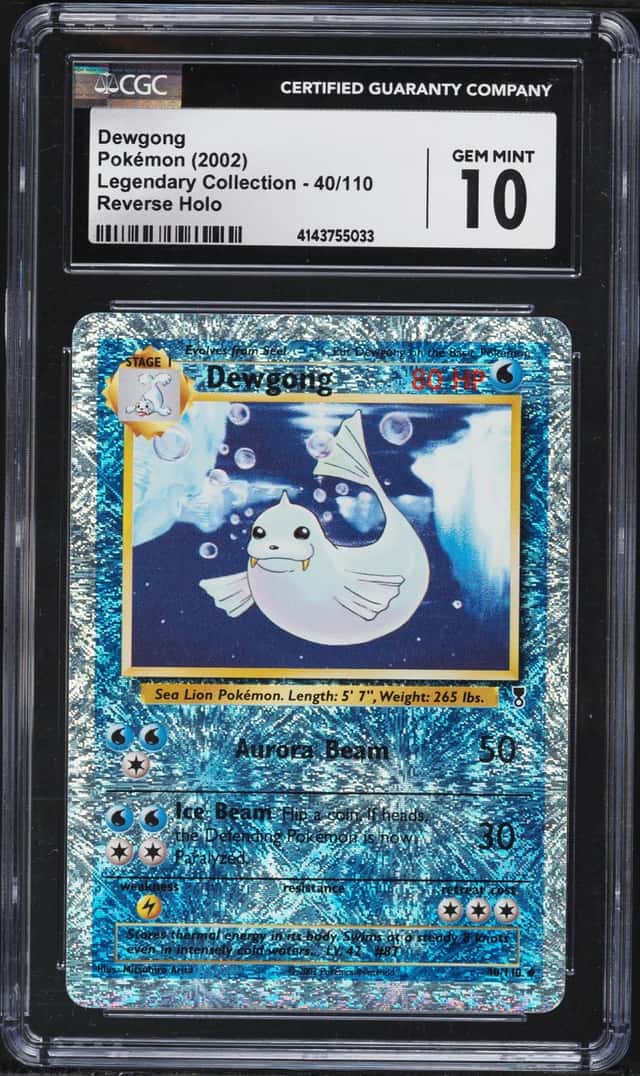 2002 Pokemon Legendary Collection Reverse Holo Dewgong #40 CGC 10 GEM MINT