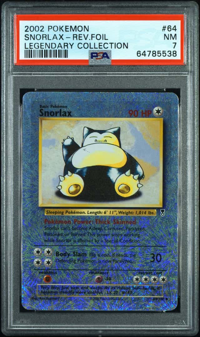 2002 Pokemon Legendary Collection Reverse Holo Snorlax #64 PSA 7 NRMT
