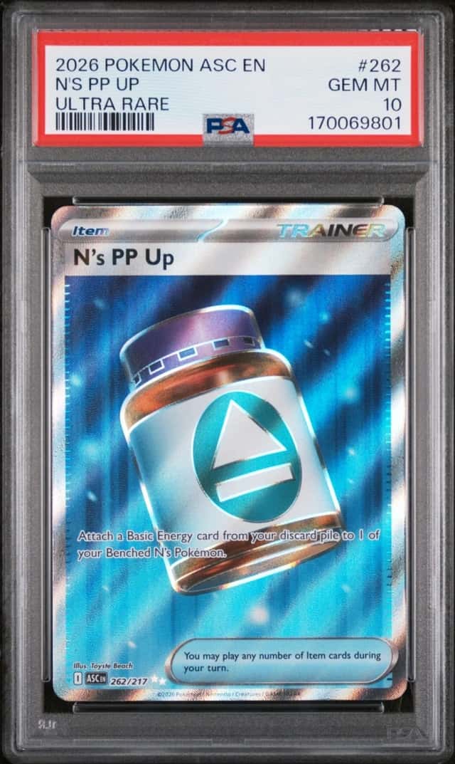 2026 POKEMON ASC EN-ASCENDED HEROES ULTRA RARE #262 N'S PP UP PSA 10