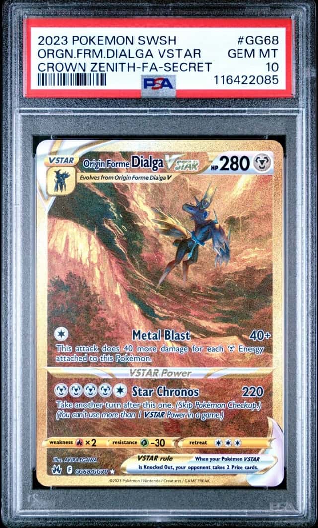 2023 POKEMON SWORD & SHIELD CROWN ZENITH FA/ORIGIN FORME DIALGA VSTAR PSA 10