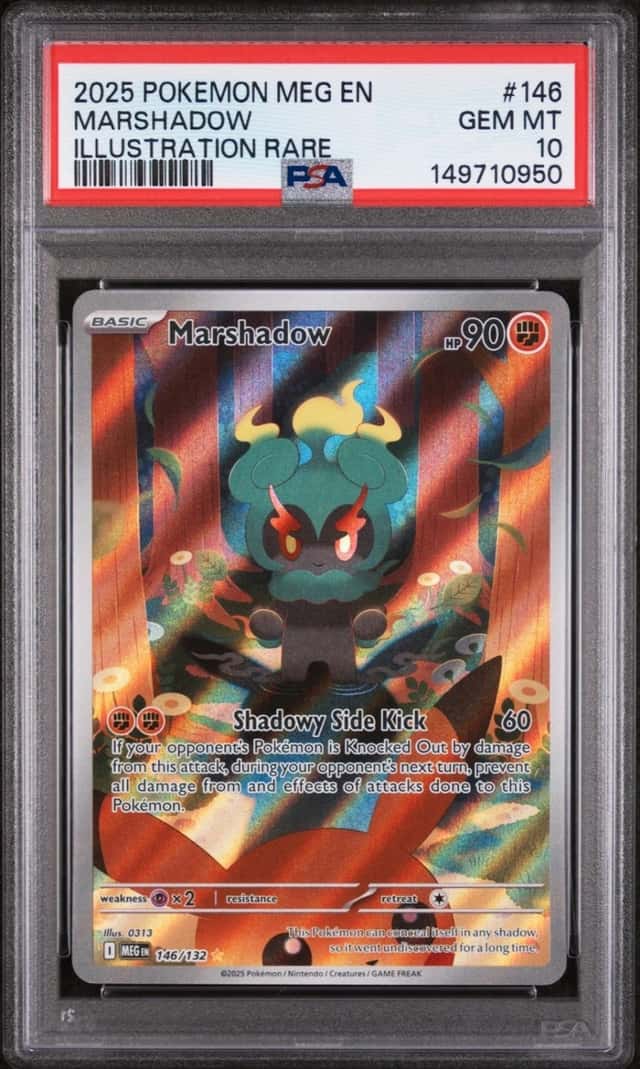 2025 POKEMON MEG EN-MEGA EVOLUTION ILLUSTRATION RARE #146 MARSHADOW PSA 10