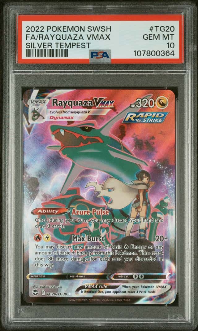 RAYQUAZA VMAX 2022 POKEMON SILVER TEMPEST TG20/TG30 FULL ART PSA 10 Q3963-7