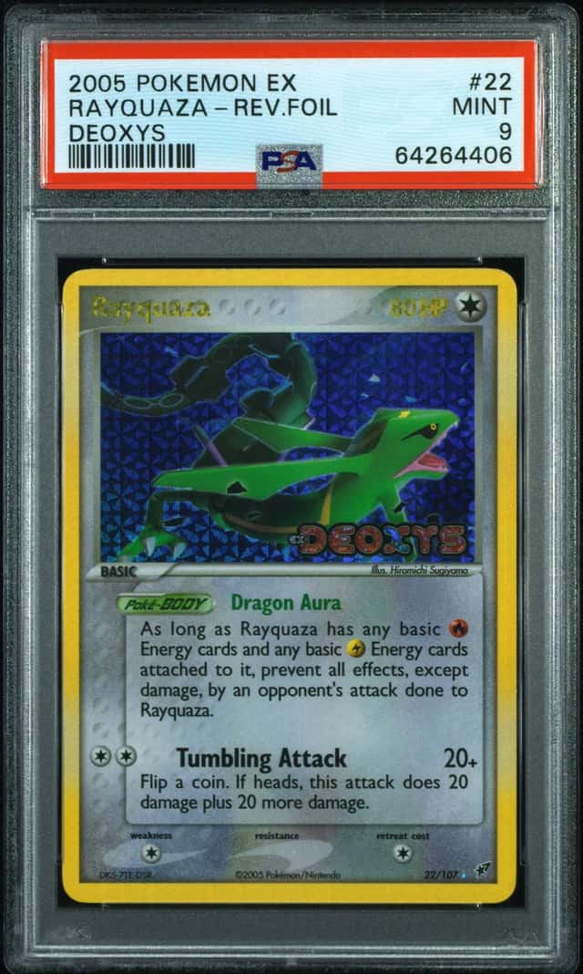 2005 Pokemon TCG Rayquaza 22/107 EX Deoxys Reverse Holo PSA 9 Cert 64264406