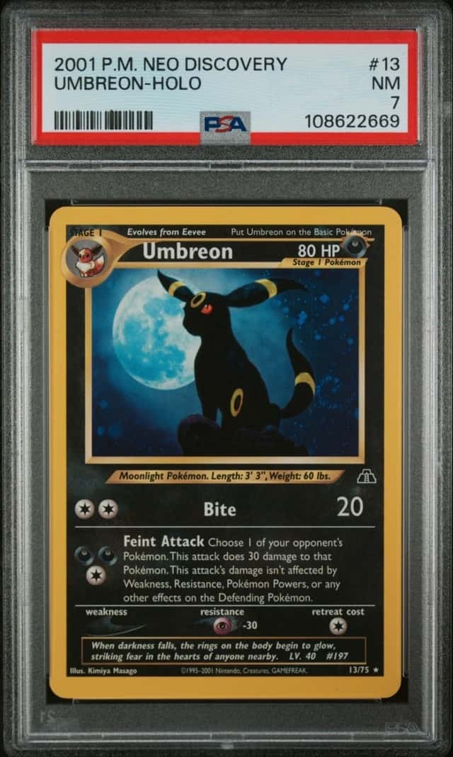 Umbreon - 2001 - 13/75 - Neo Discovery - Holo - PSA 7 - Pokemon