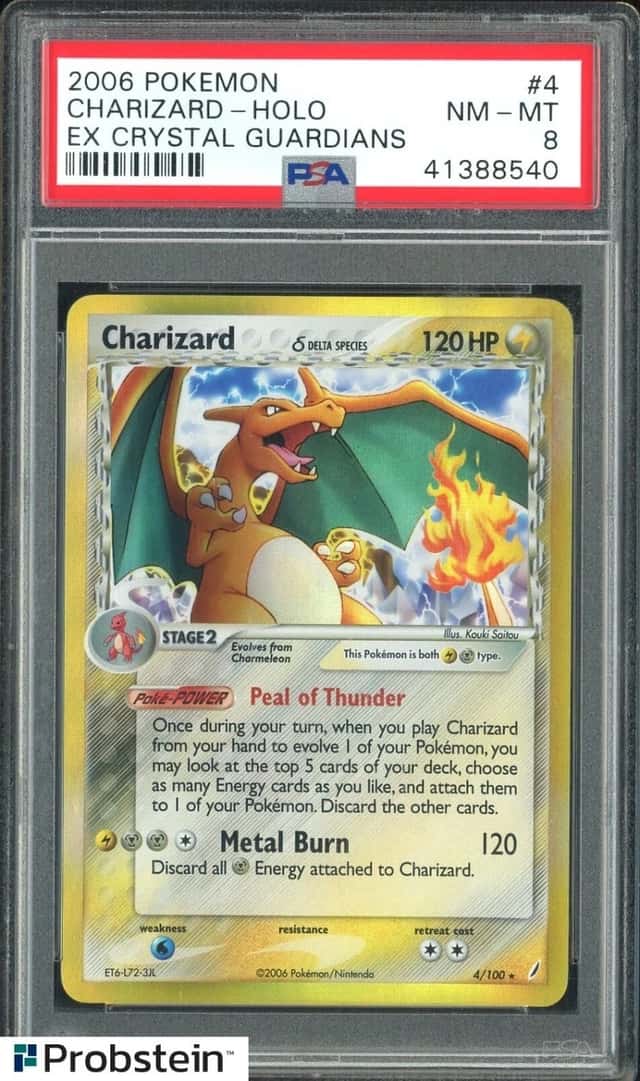 2006 POKEMON EX CRYSTAL GUARDIANS #4 CHARIZARD HOLO PSA 8 NM-MT