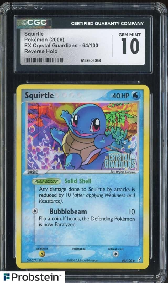 2006 Pokemon Ex Crystal Guardians #64/100 Squirtle Reverse Holo Foil CGC 10