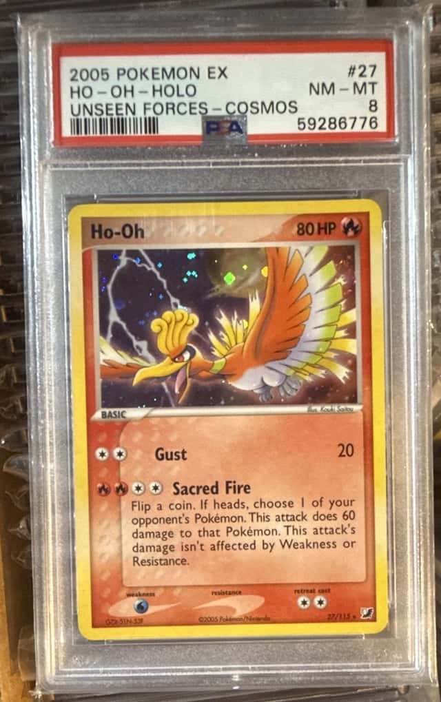Nintendo Pokemon TCG Ho-Oh 27/115 EX Unseen Forces Holo Rare PSA 8