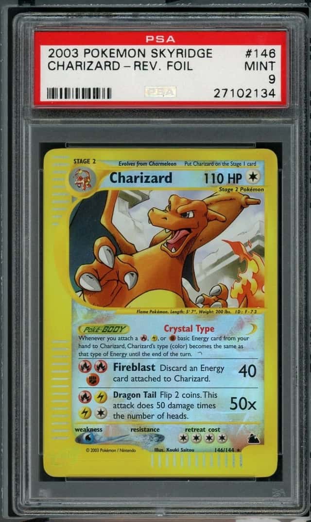 POKEMON CHARIZARD-REV.FOIL 2003 SKYRIDGE #146 PSA 9