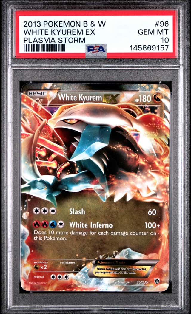 POKEMON WHITE KYUREM EX 2013 BLACK & WHITE PLASMA STORM #96 PSA 10