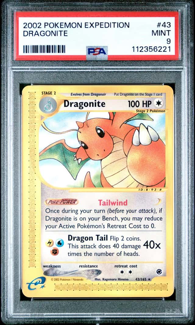 2002 Pokemon Expedition #43/165 Dragonite PSA 9 MINT