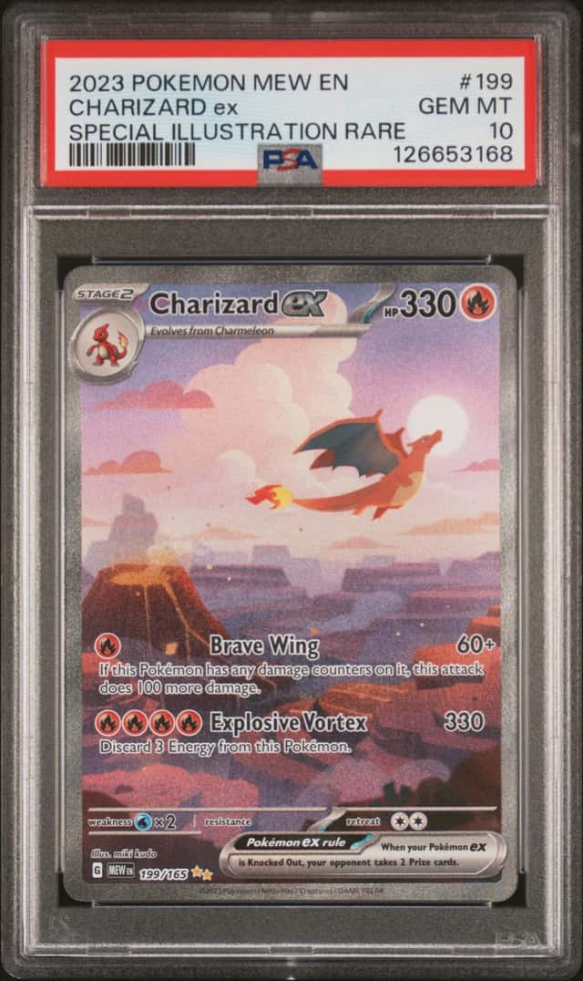 2023 POKEMON MEW EN-151 SPECIAL ILLUSTRATION RARE #199 CHARIZARD EX PSA 10