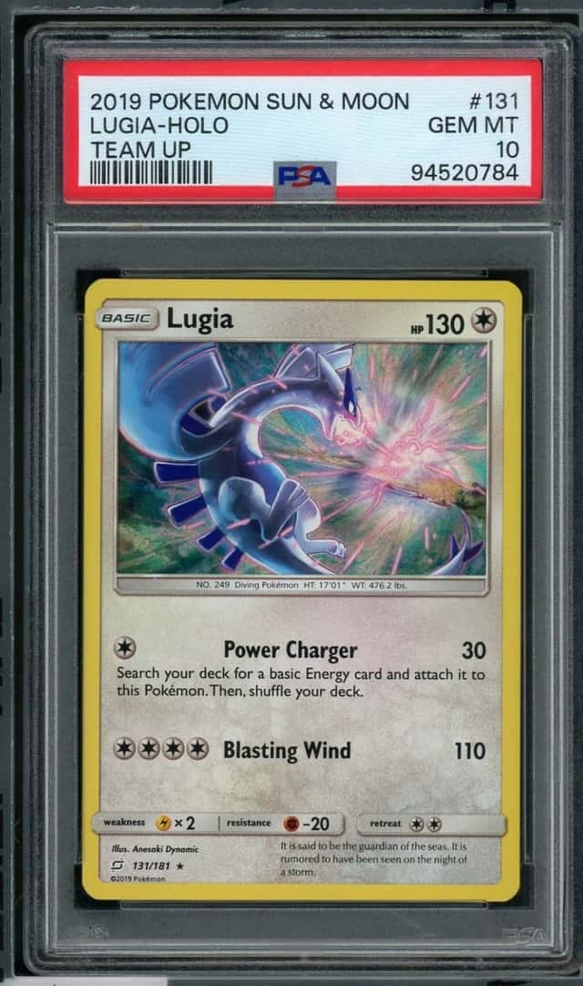 POKEMON LUGIA 2019 SUN & MOON TEAM UP #131 HOLO PSA 10