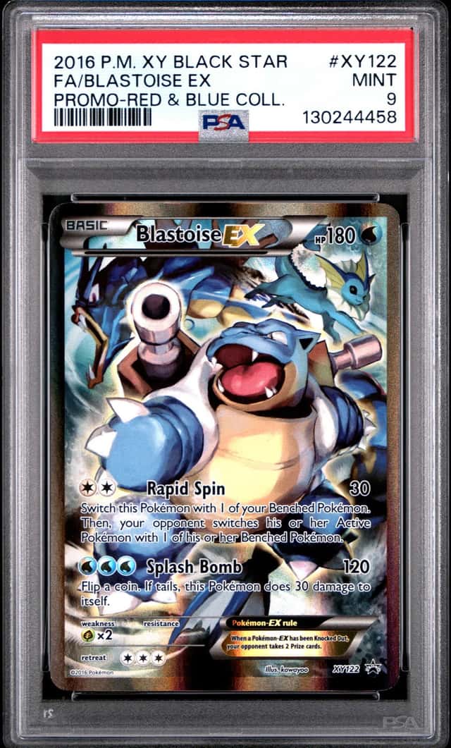 2016 POKEMON XY BLACK STAR PROMO #XY122 FULL ART/BLASTOISE EX PSA 9