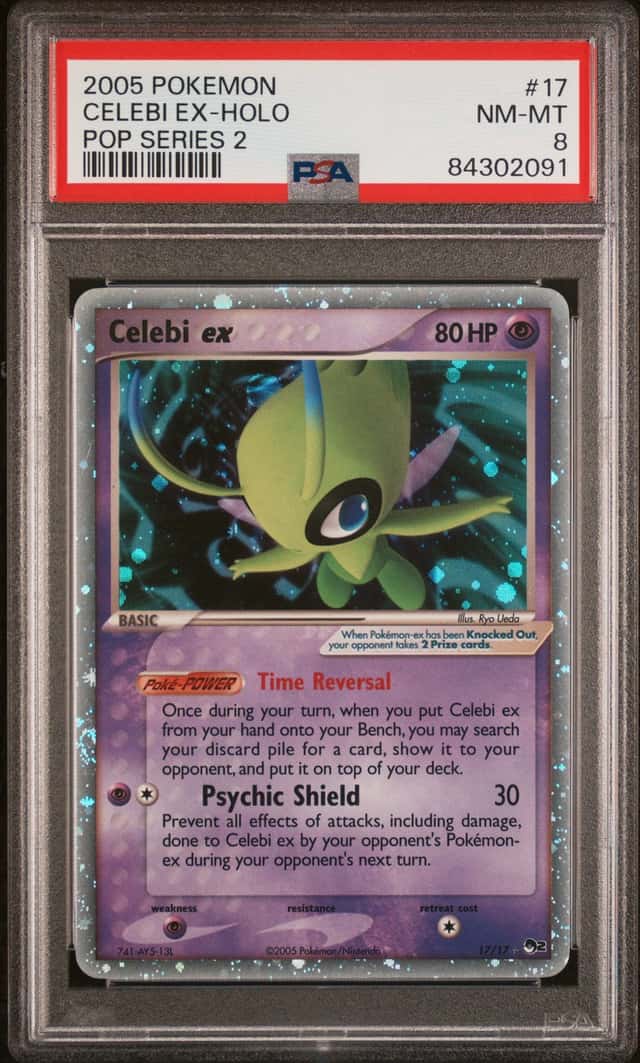 POKEMON CELEBI EX-HOLO 2005 POP SERIES 2 #17 PSA 8