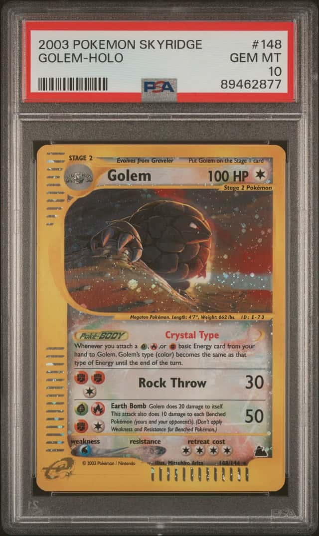 2003 Pokemon Skyridge Golem Crystal Holo #148 PSA 10 *POP 258*