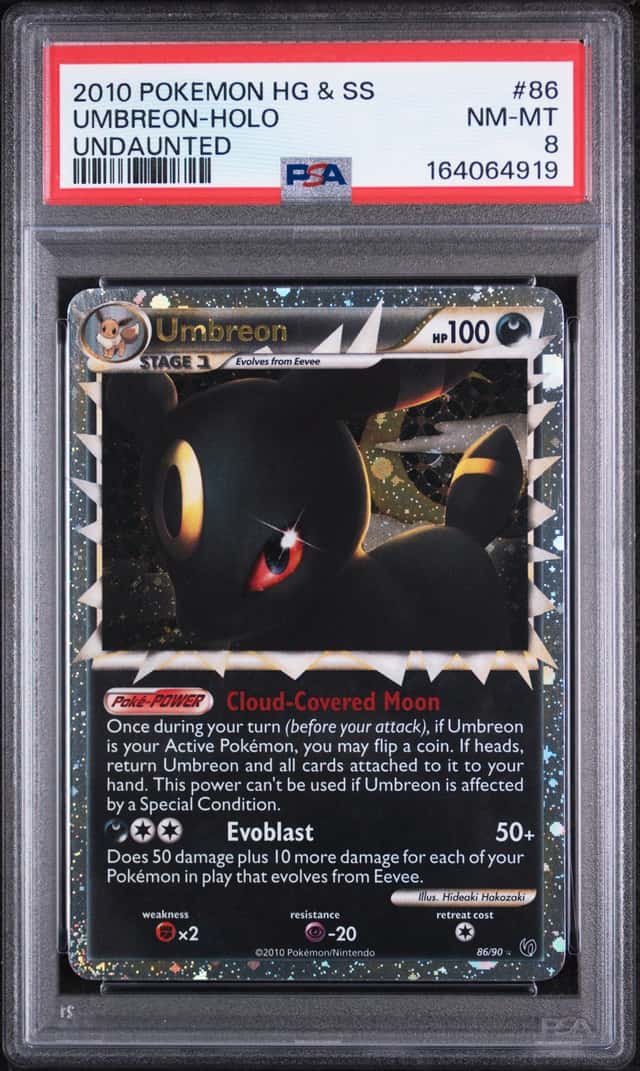 POKEMON UMBREON PRIME 2010 HEARTGOLD & SOULSILVER UNDAUNTED #86 HOLO PSA 8