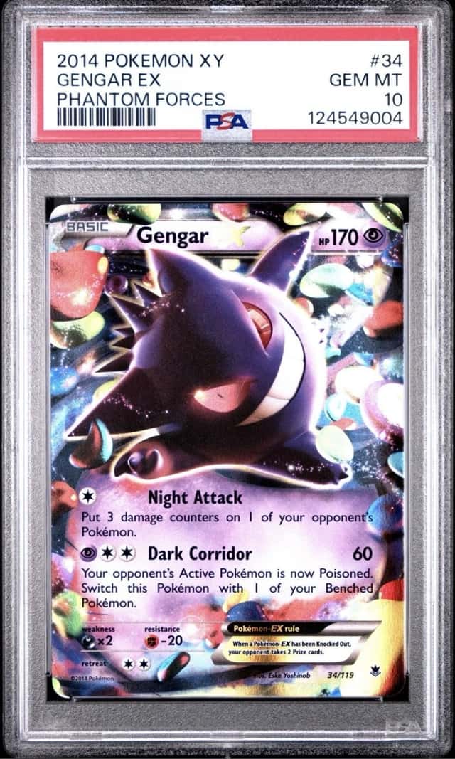 GENGAR EX 2014 POKEMON XY PHANTOM FORCES 34/119 HOLO RARE PSA 10