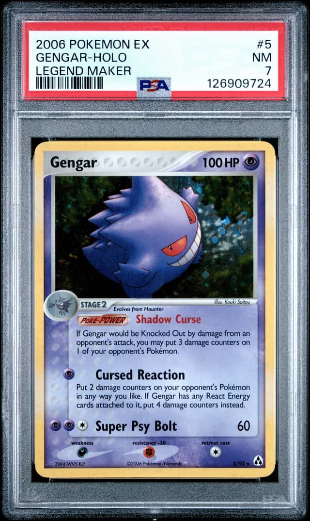 Pokemon Gengar 5/92 EX Legend Maker Holo Rare English Stage 2 100 HP 2006 PSA 7